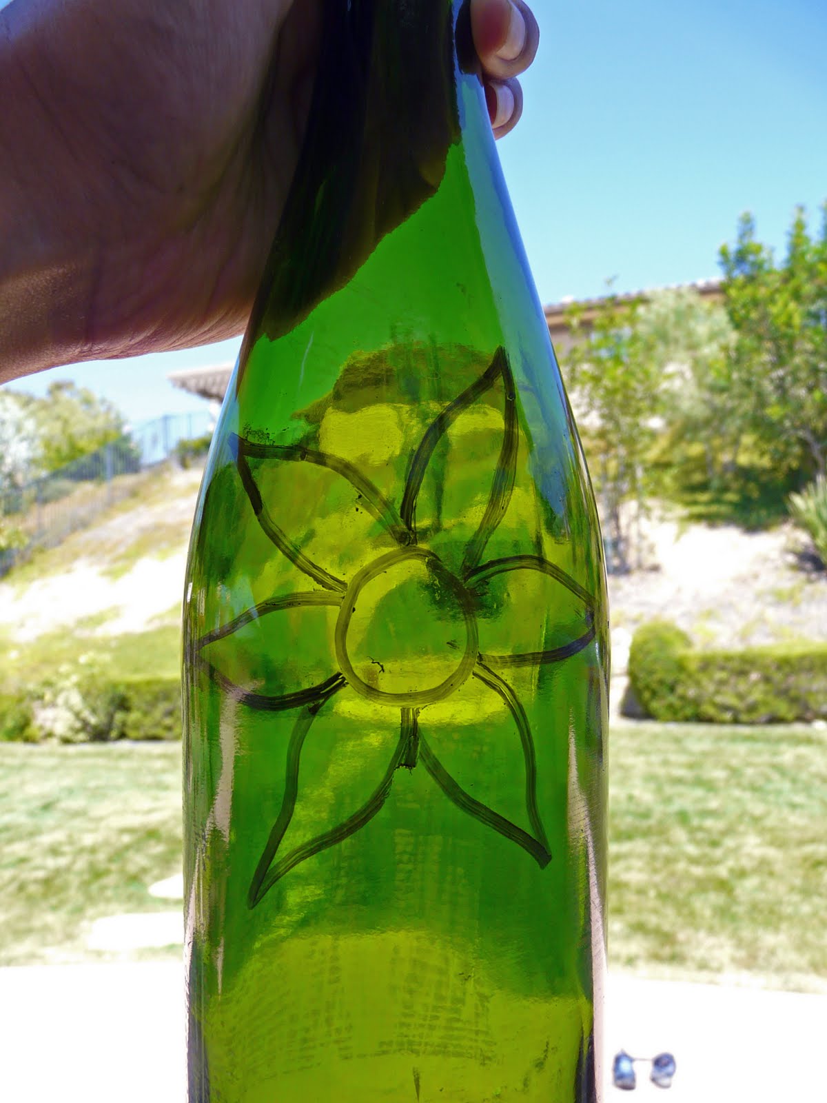Remodelaholic | Painting Glass Bottles, Recycled Decor Idea