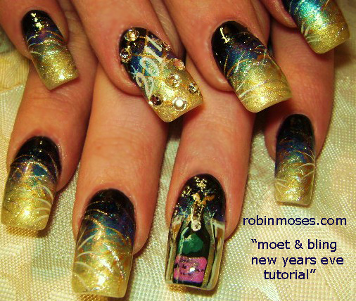 Nail Art Design New Year 2012 New Year Nail Art New Years Nail