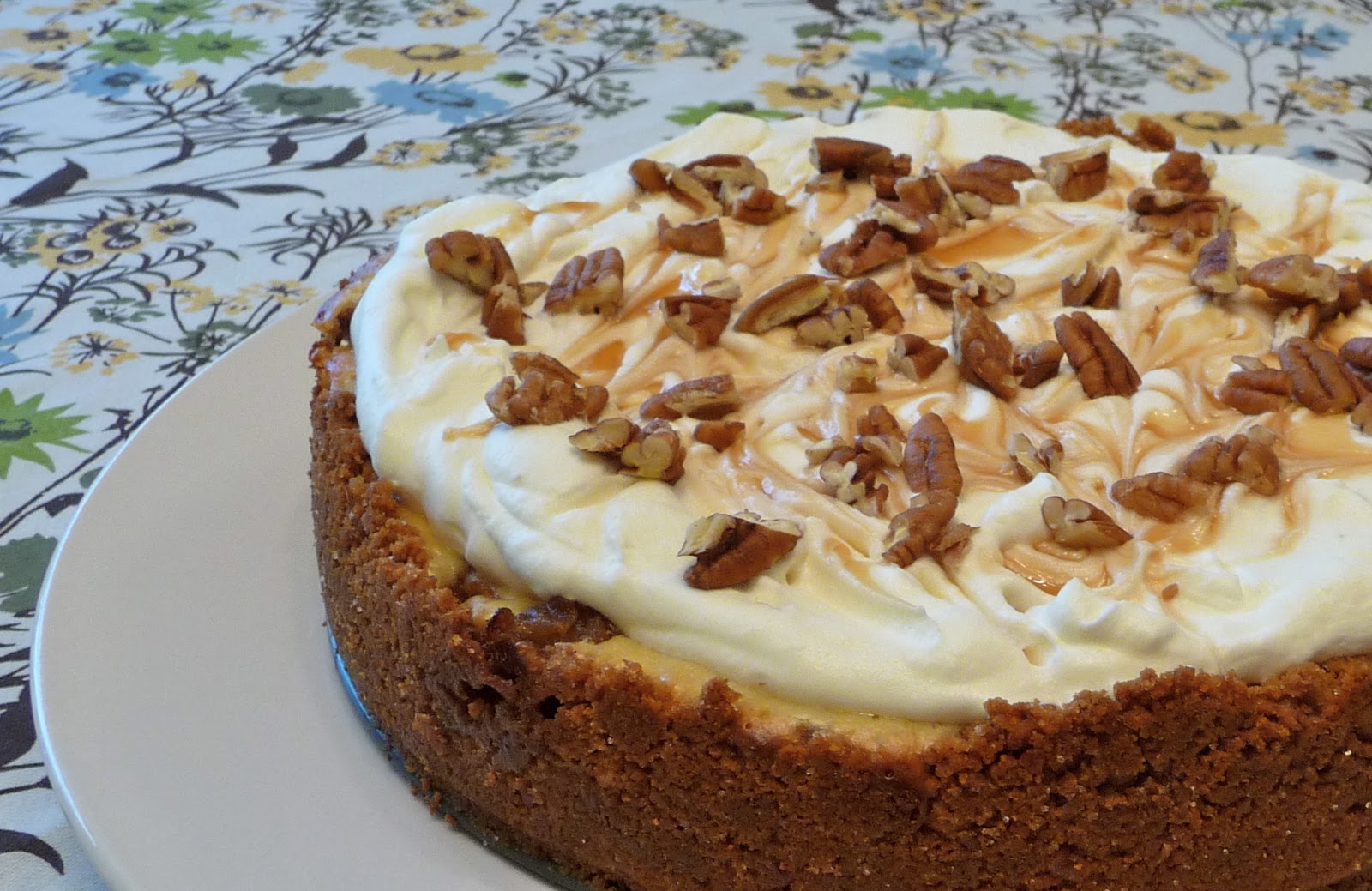 Home Made Lovely Caramel Apple Cheesecake Pie