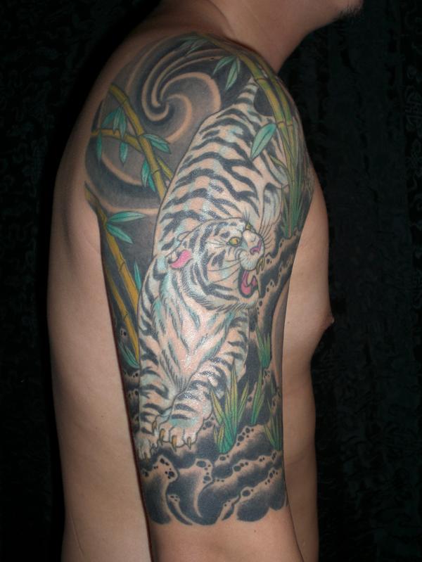 Dragon Tiger 3 4 Sleeve Tattoo