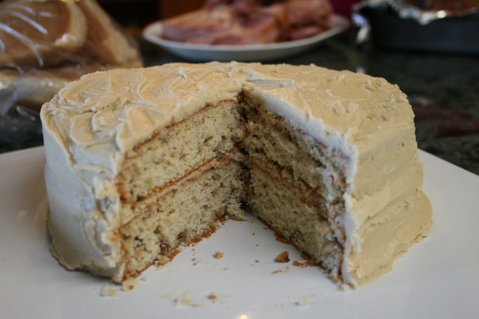 DeLany Cakes BananaBlack Walnut Cake with Caramel Frosting
