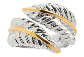 خواتم بأشكال رائعة Larkin+Gold+and+Silver+Leaf+Ring