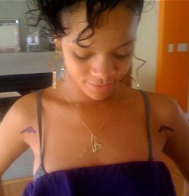 rihanna gun tattoos