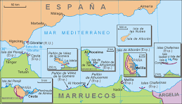 Mapa de Ceuta y Melilla