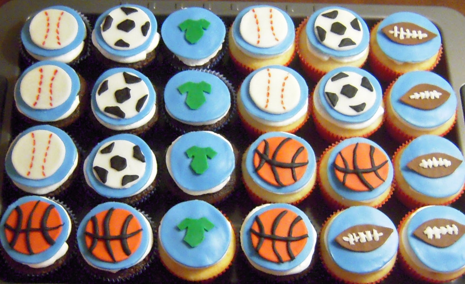 Icing Makes The Cake Sports Themed Baby Shower Cupcakes Sports Themed Baby Shower Cupcakes