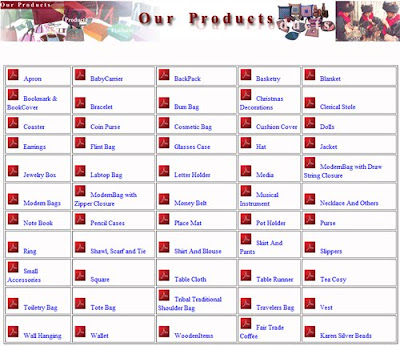 Handmade products catalog
