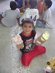 Proud of his puppets!