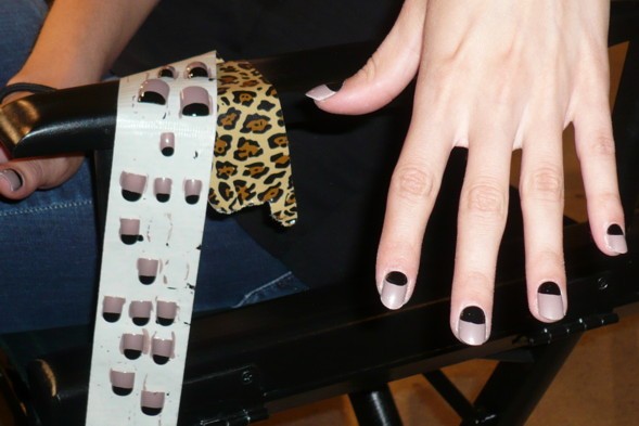 Here we have a half moon manicure that was featured on the Vena Cava runway
