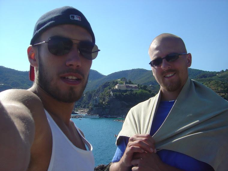 Adam and I after cliff jumping in cinque
