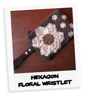 hexagon floral wristlet