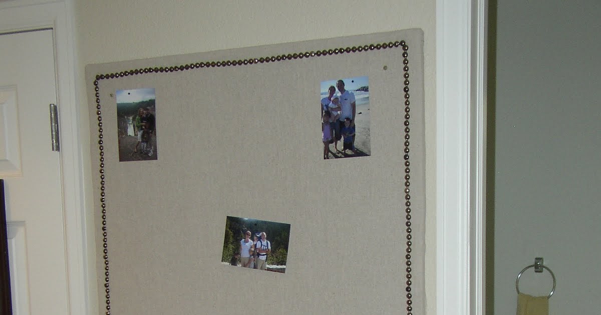 Guest Post Linen Bulletin Board with Nailhead Trim