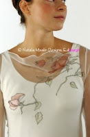 Model with Silk wedding gowns