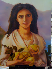 Girl Holding Pears