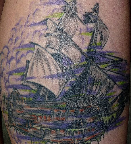 Randy Prause - ship and lighthouse. Ghost Ship Tattoos