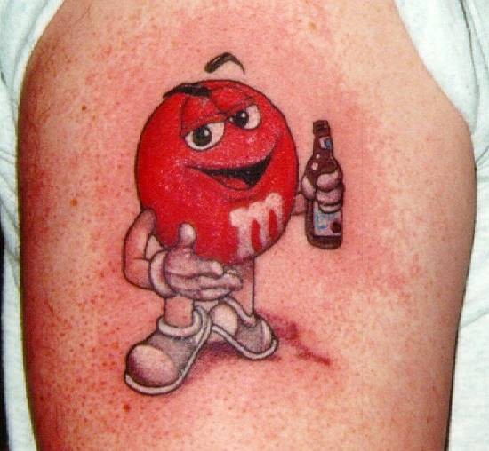 Animated M&M tattoo.