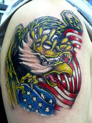 There was a huge surge in American themed tattoos after the events of 9:11.