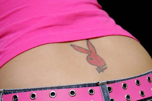 Holly Madison Bunny Tattoo on Lower Back.