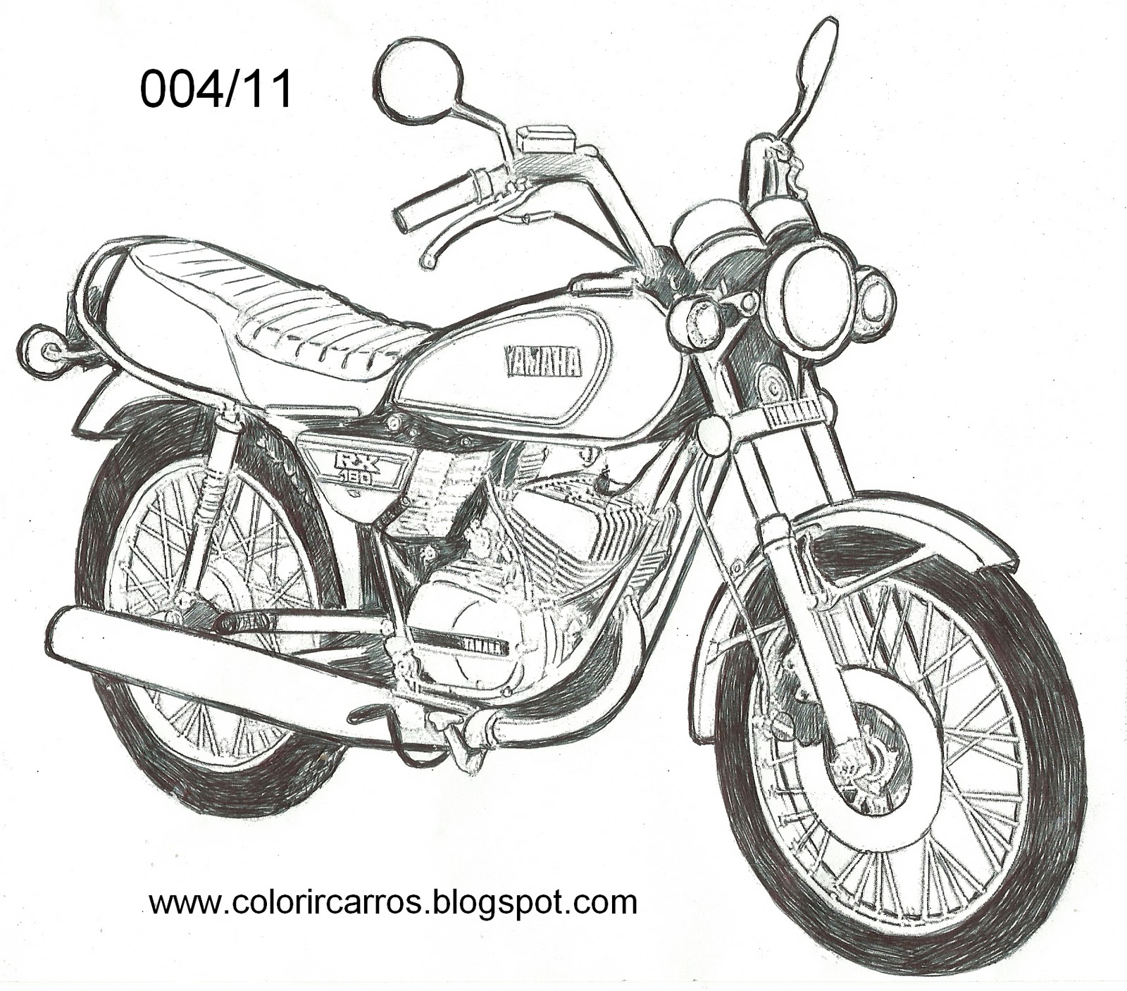 de PROFESSOR ADILSON colorir carros YAMAHA RX180 1981