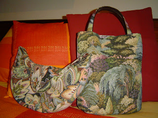 bolsos hechos con tela de tapiceria