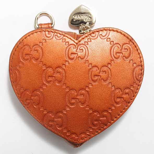 Gucci Silver Guccissima Leather Heart Shape Coin Purse Gucci