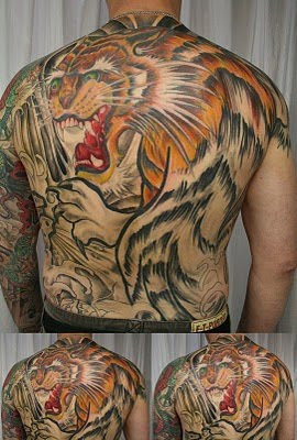 Tiger Tattoo on Man Body Back