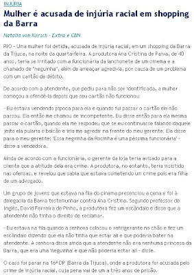 matéria publicada no GLOBO ON LINE de 24 de janeiro de 2008