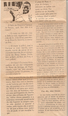 matéria de autoria de Genison Augusto, intitulada O MAIOR SÃO DOIS, publicada no JORNAL DO BRASIL de 06 de fevereiro de 1970, sexta-feira, véspera do carnaval