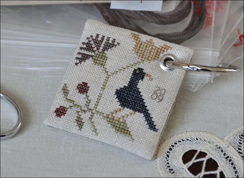 Just Carol Bird & Flower Floss Ring Tag