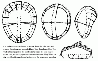 how to make puppet heads from cardboard