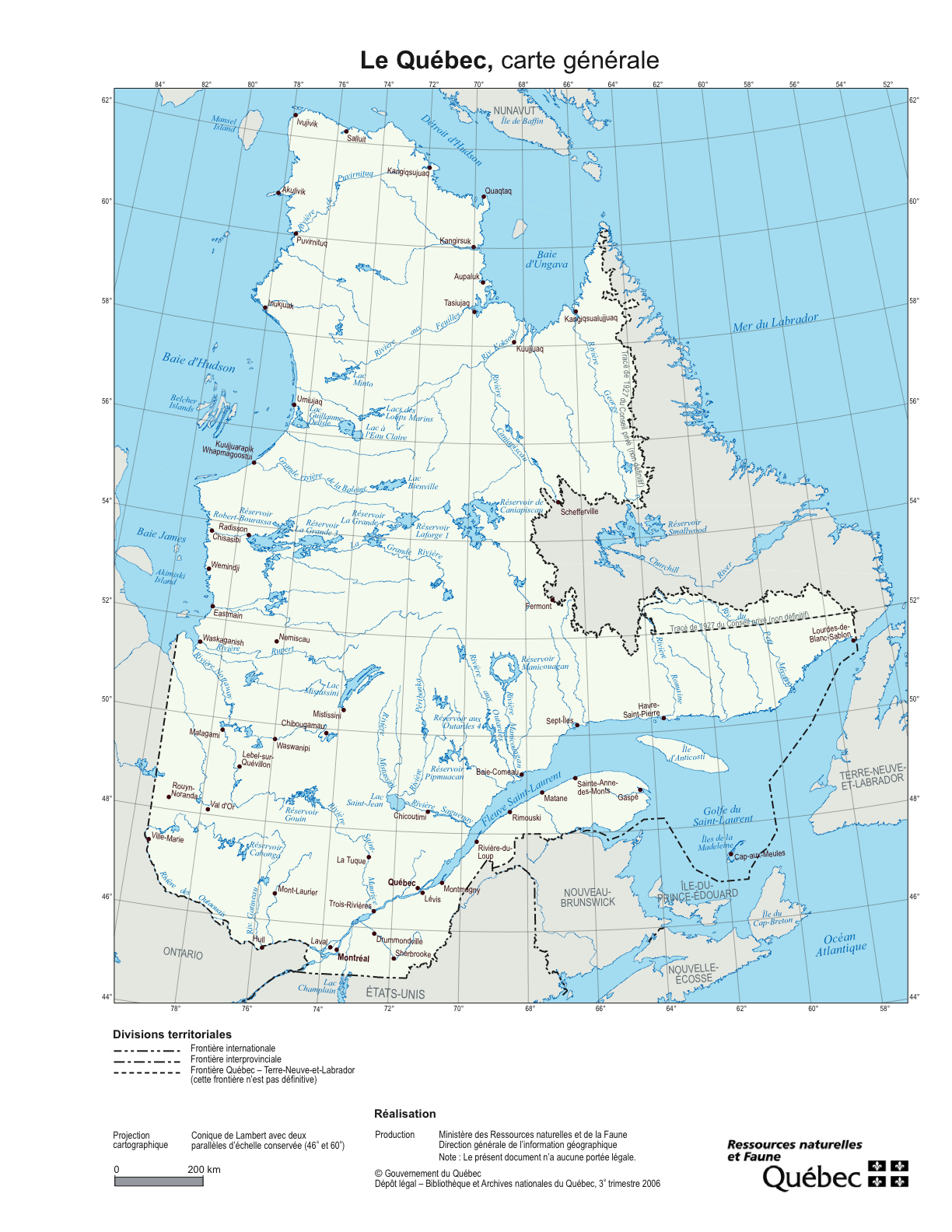 Église de saint-françois Histoire et géographie 1e secondaire: Carte du Québec