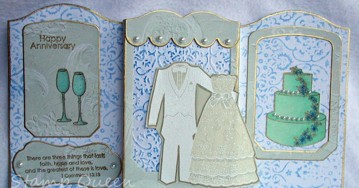 Stamp Queen Anniversary card