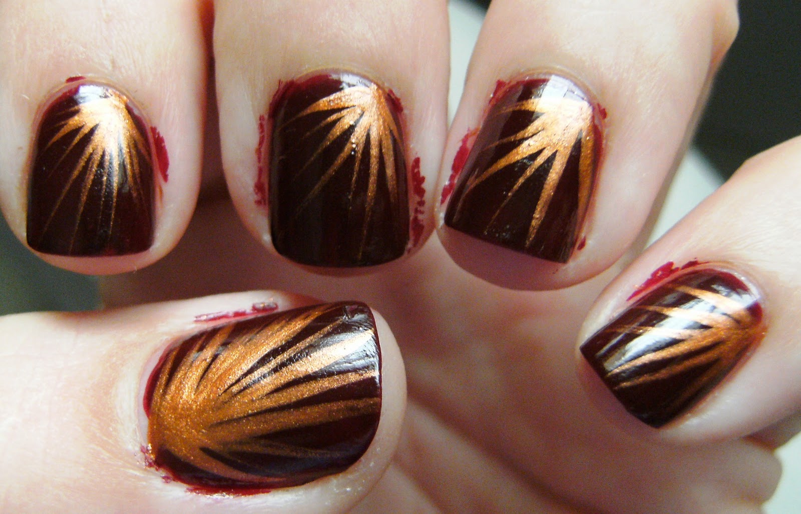 copper nail polish art