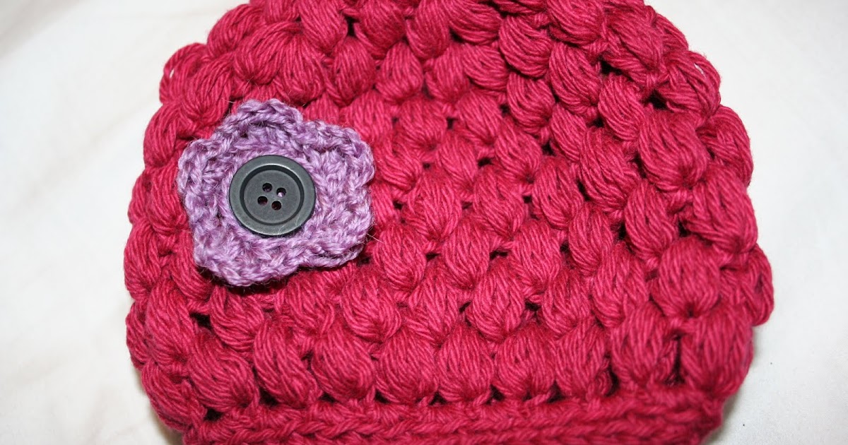 KnitWhits Puff Stitch Crocheted Baby Hat