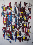 City by night - Peinture Acrylique sur support papier - A - VAG 2009