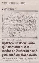 El X aniversario del descubrimiento de la partida matrimonial de los padres del pintor Zurbarán (1)