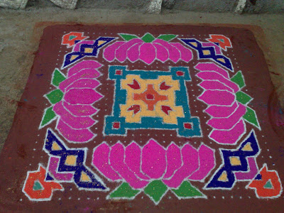 Rangoli in making