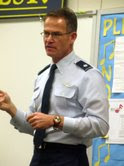 Lt. Col. Ball, USAF Air Force One Navigator, Speaks to Middle School 1