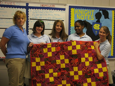 Middle School Students Donate Hand-made Quilts to Charity 1