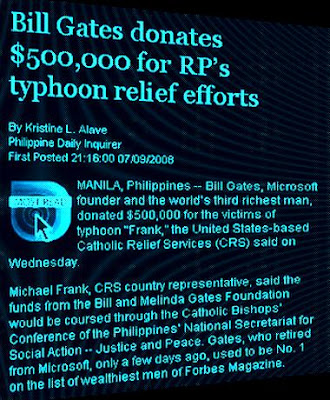 .PARALLEL UNIVERSES.: Bill Gates Donation