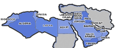 map of Middle East, including Egypt