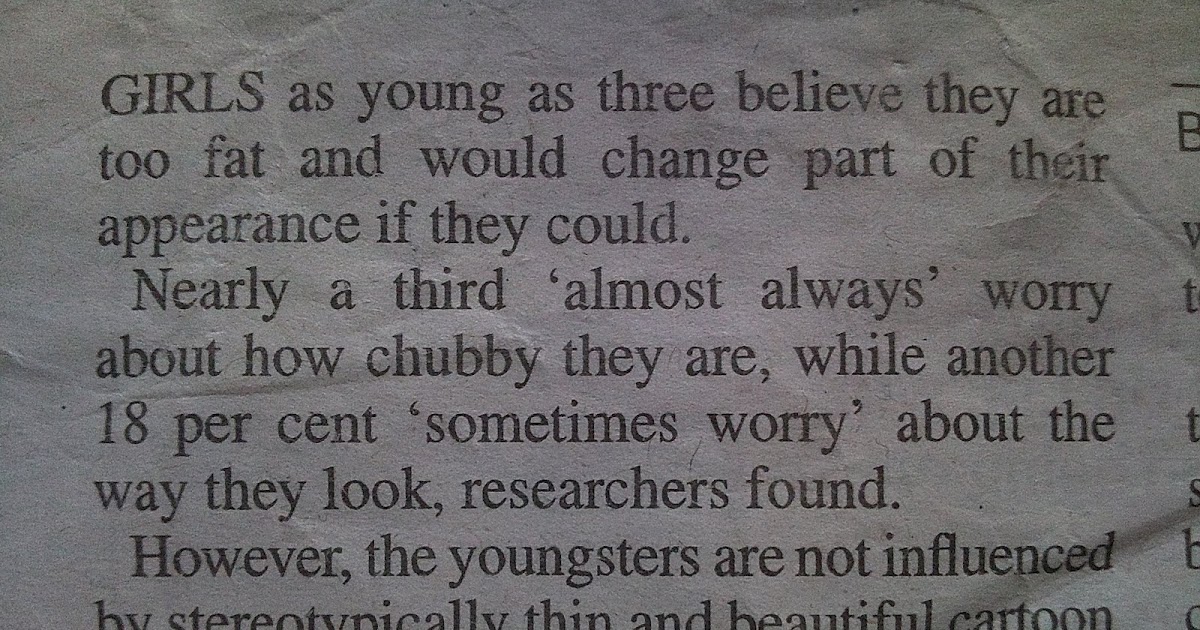 Documentary on eating disorders More annoying newspaper headlines