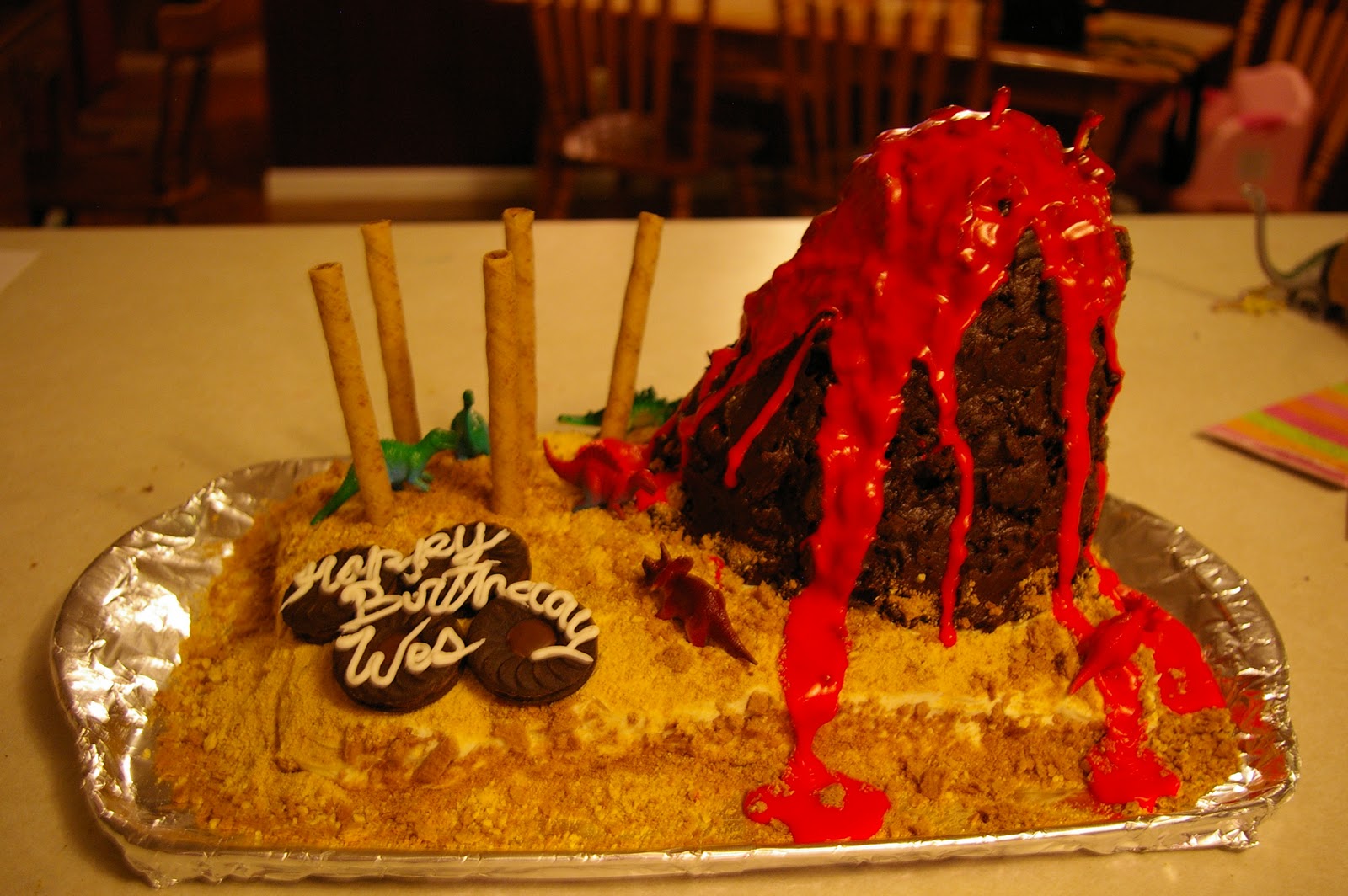 Wesley's Volcano Birthday Cake Fathers Day 2011