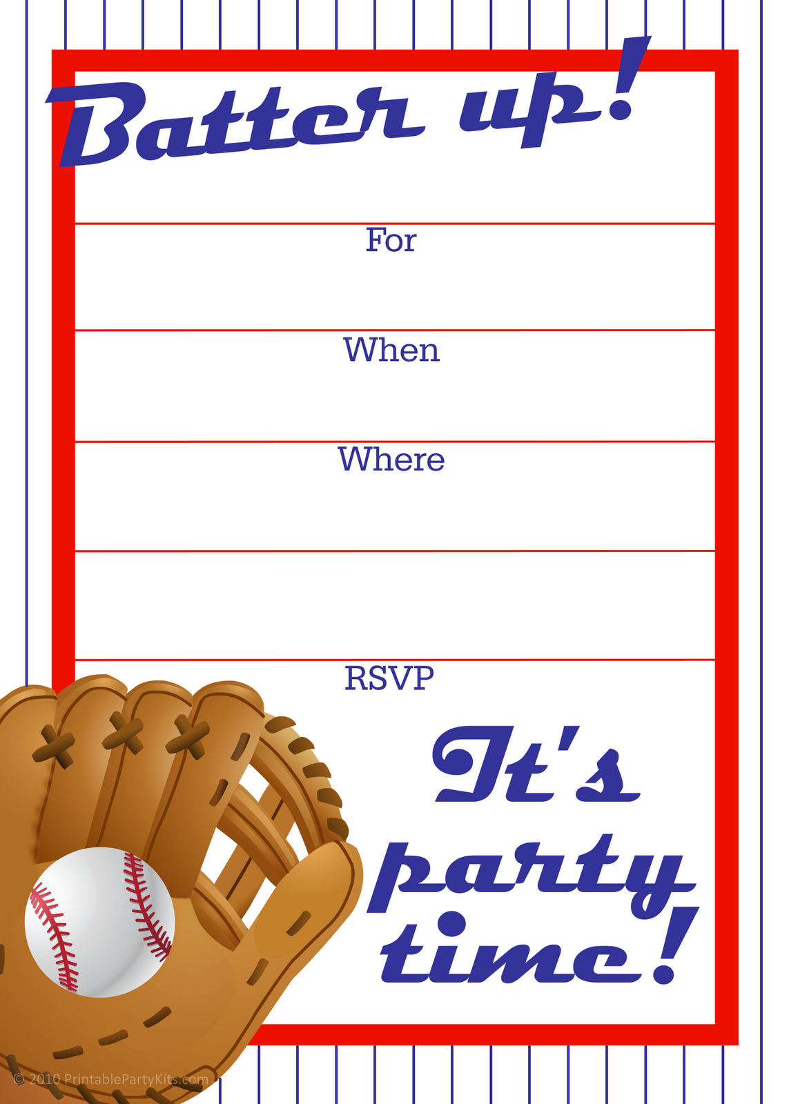 Free Printable Party Invitations Free Baseball Birthday Invitation Artwork