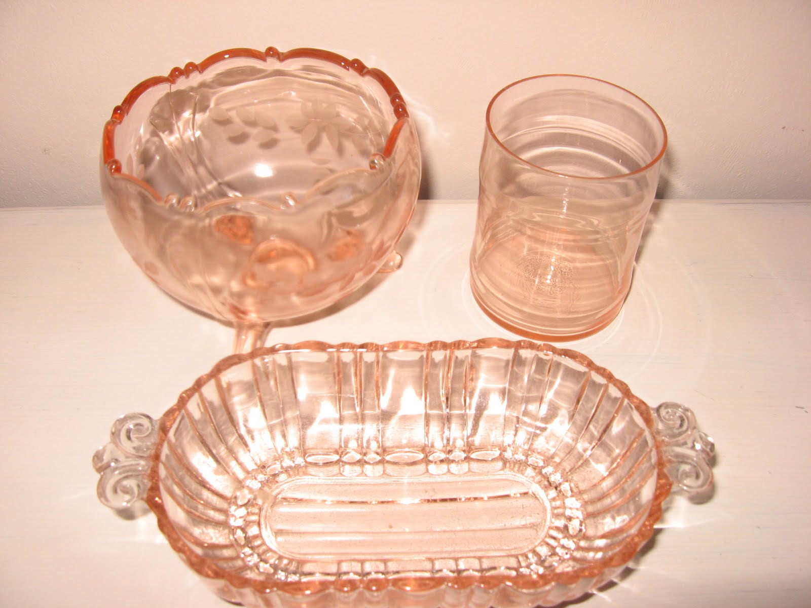CHANCES R..... Pink Depression Glass