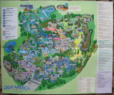 six flags great america park map. six flags great america