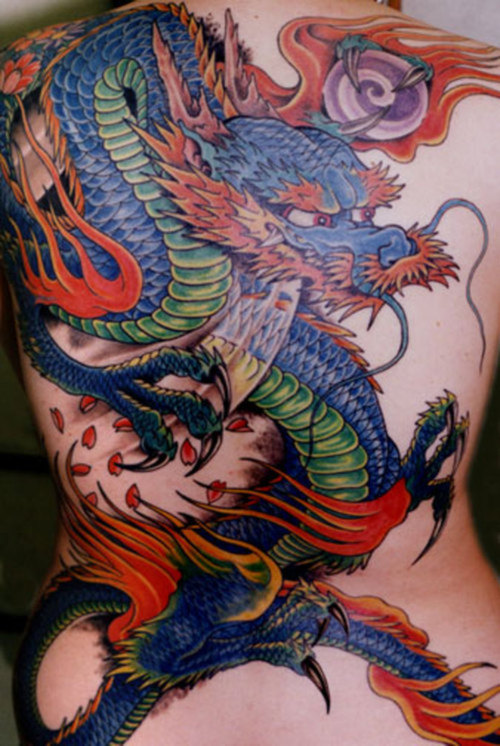 Full Back Body Dragon Tattoo