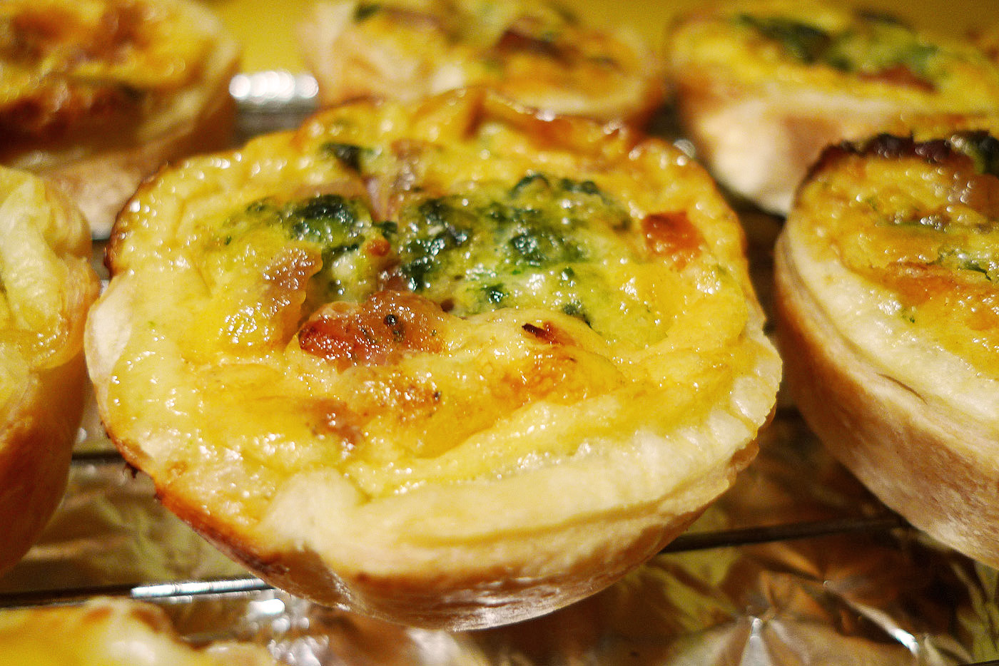 Minty's Kitchen Mini Bacon, Mushroom & Spinach Quiche