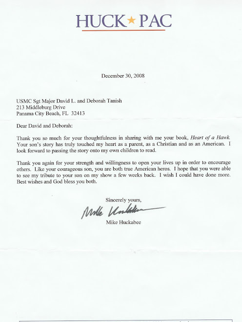 Letter from Mike Huckabee about Heart of a Hawk