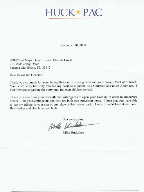 Letter from Mike Huckabee about Heart of a Hawk