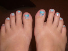 My baby blue french pedicure